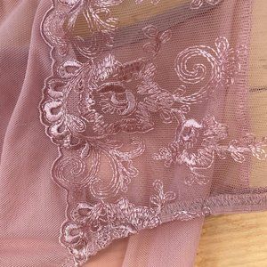 Highwaisted Embroidered Pink Sheer Underwear